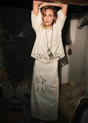 Юбка zw collection с перфорированной вышивкой