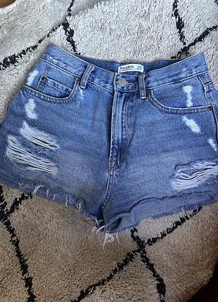 Шорти pull&bear короткі, висока посадка 36 р