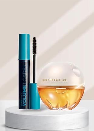 Набір avon хіти продажів incadessence 50 ml та туш superchok