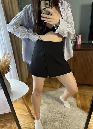 Чорні класичні шорти спідниця zara