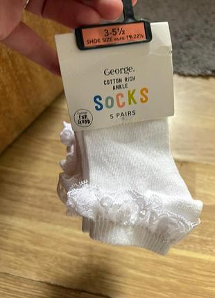 Нові носочки шкарпетки носки george дівчинка білі