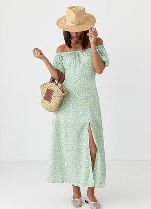 Квіткова сукня з рукавами-ліхтариками