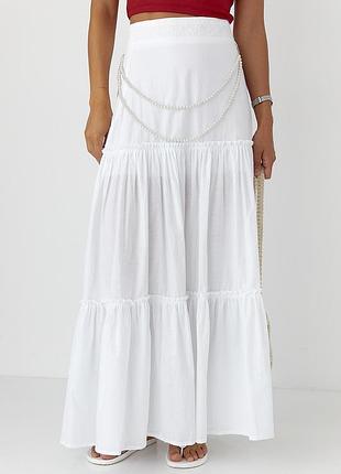 Довга спідниця з оздобленням із перлів