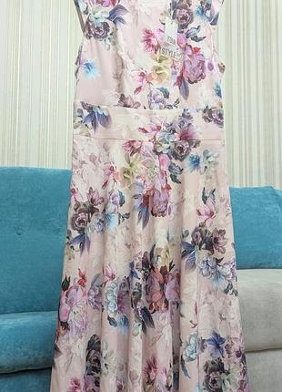 Платье женское шелковое цветочное принт м
