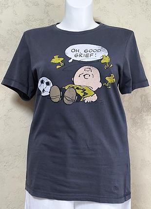 Футболка oliver серого цвета с принтом.