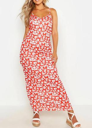 Новый стретчевый длинный макси сарафан, платье, платье, boohoo.