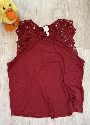 🤖h&m жіноча майка бордова розмір s