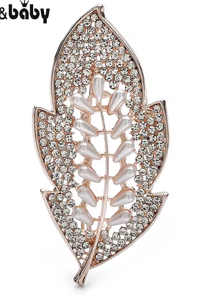 Брошки wuli&baby з перлинним листям для жінок,