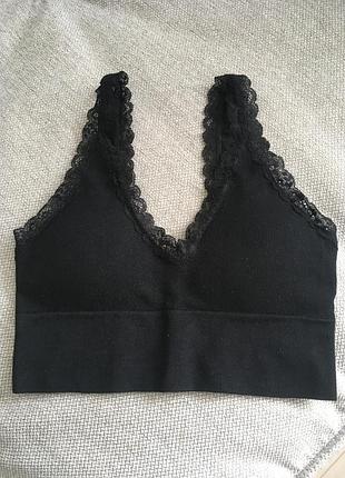 Топ з мереживом топік чорний