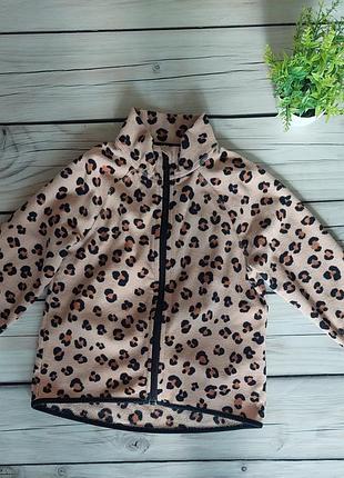 Флісова леопардова кофта на замку 2-4р
