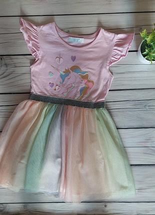 Яскрава сукня з єдинорогом 4-5р.