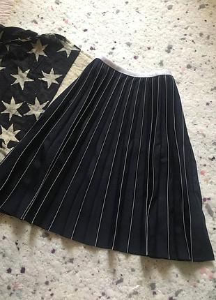 Плиссированная миди юбка солье