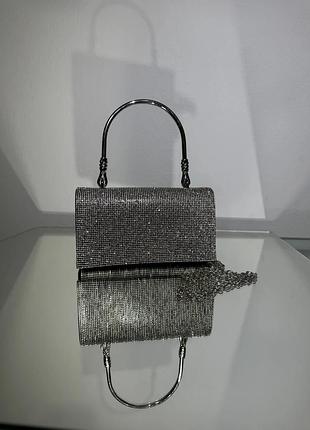 Сумка женский клатч вечерний с камешками черный. с-0016