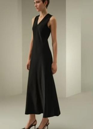 Черное платье мидакси хлопковое