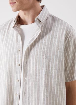 Southblue поплінова чоловіча сорочка у смужку стандартного крою на короткий рукав