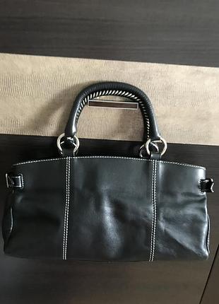 Шкіряна чорна сумка ri2k london 3