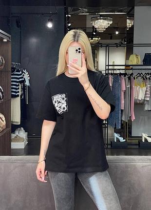 Чорна футболка лоеве преміум люкс