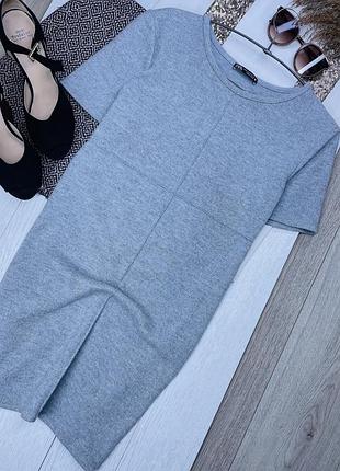 В’язана сукня zara m плаття пряме коротка сукня пряма плаття зара в рубчик