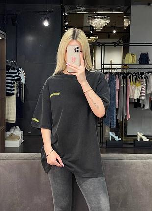 Чорна футболка хром преміум люкс