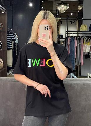 Чорна футболка лоеве преміум люкс