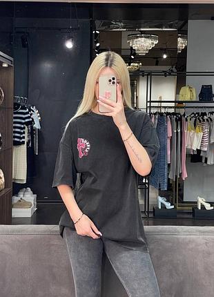 Чорна футболка хром преміум люкс