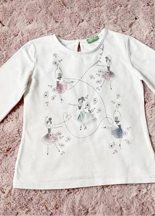 Кофта с длинным рукавом реглан на девочку 4-5 л