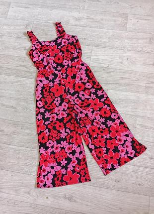 Жіночий червоний комбінезон з квітами shein m розміру