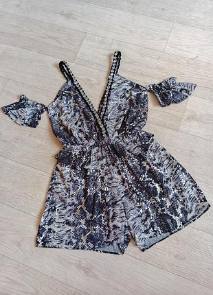 Комбинезон женский летний l змеиный принт