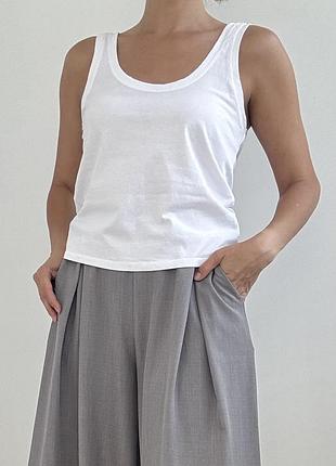 Zara базова трикотажна майка прямого крою