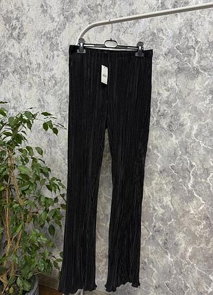 Штани чорні плісеровані тоненькі штани кльош george 12