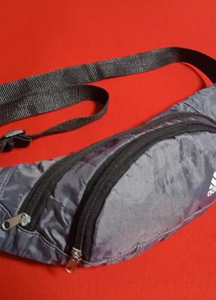 Поясная сумка бананка унисекс adidas спортивная сумка на пояс,цвет серый