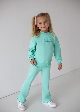 Костюм для девочки хлопковый костюм двунить клеш