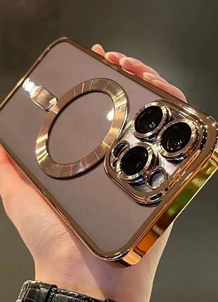 Чохол для iphone 16 pro max золотий золотистий прозорий бездротовий захисний кейс 16 про макс