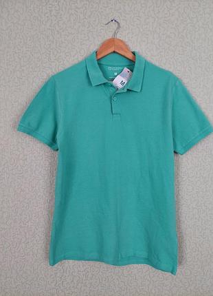 Коттоновая футболка поло primark изумрудного цвета