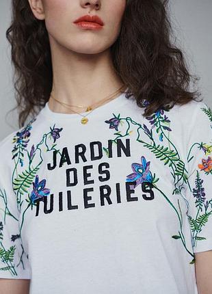 Оригинальная футболка maje с цветочной вышивкой