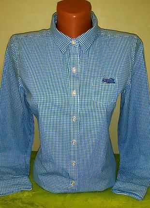 Шикарная рубашка в клетку superdry, made in india, 💯 оригинал, молниеносная отправка