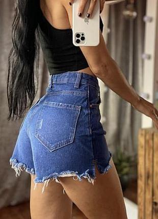Ідеальні базові джинсові сині шорти жіночі трендові цупкі denim co 12