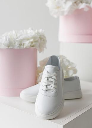 Кеди жіночі шкіряні 591364 білі