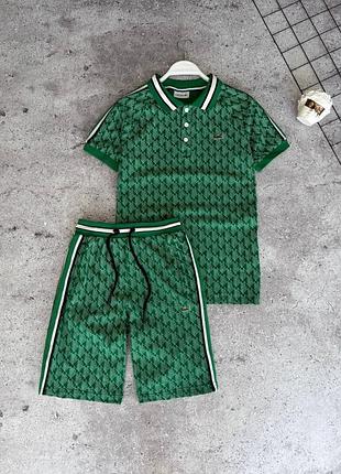 👕 стильная мужская футболка + шорты lacoste premium