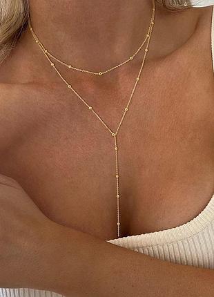 Прикраса на тіло бодічейн подвійна прикраса на шию ланцюжки підвіски кульки