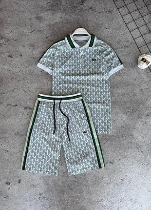 👕 стильная мужская футболка + шорты lacoste premium