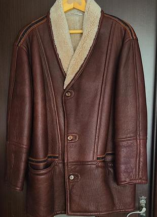 Чоловіча шкіряна куртка дублянка від італійського бренду leonardo