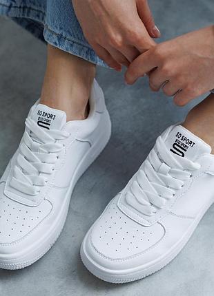 Кеды женские кожаные 589701 белые