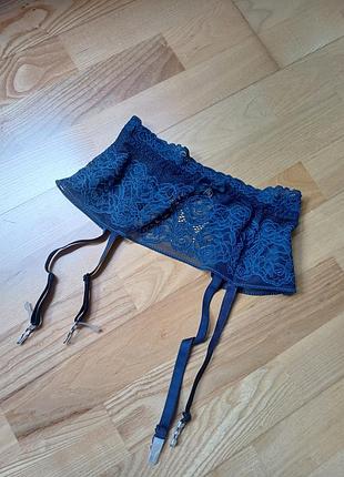 Синий пояс для чулок jasmine кружевной пояс жасмин новая коллекция шикарный ажурный пояс