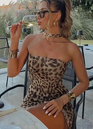 Сукня сітка  лео від zara, нова колекція, анімалістичний леопардовий принт