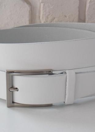 Ремень женский белый кожаный в коробке