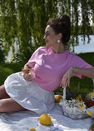 Рожева котонова футболка від zara