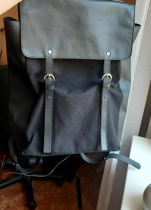 Рюкзак кожа + ткань