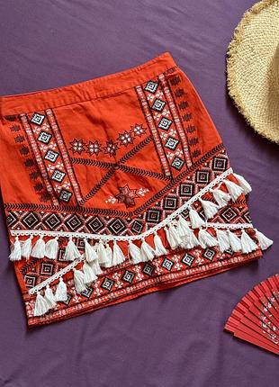 Спідниця з етнічними мотивами з бавовни, розмір s/м (uk 10) від river island