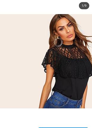❤️блузка блуза футболка з мереживом